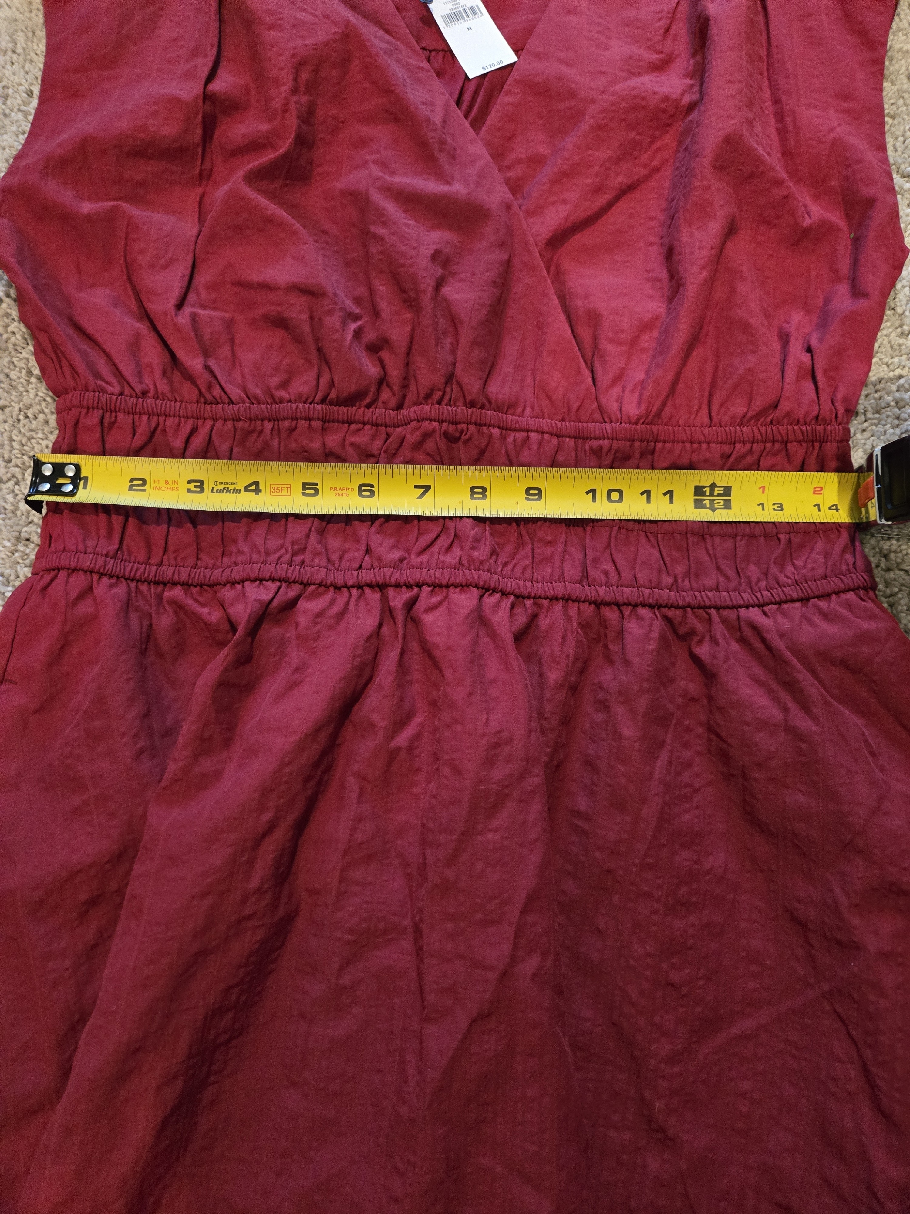 Nwt Banana Republic Factory Seersucker Mini Dress Cinnabar M Pockets! Vacation — image 7 of 8
